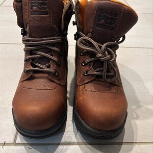 Timberland PRO Brown Boots with Orange Lining